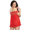 Dreamgirl 10060X Queen French Kiss Babydoll Red