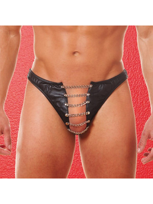 Leather Chain Thong 24-330
