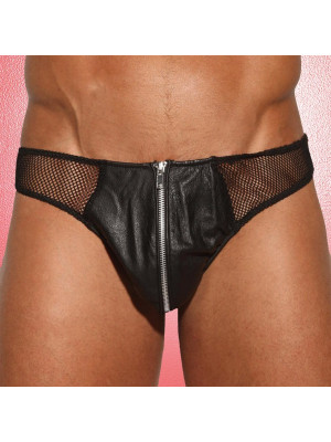 Leather Fishnet Thong 24-803