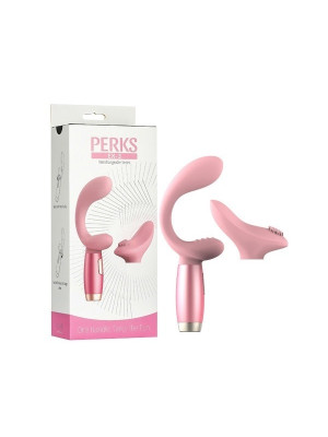 Perks Ex-3 G/C Dual Vibrator Clitoral Simulator Peach Pink