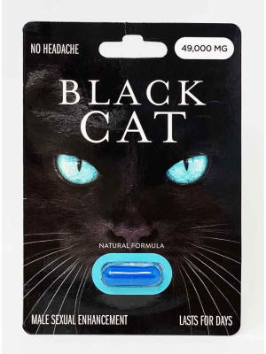 Male Enhancement Blue Pill Black Cat 49000mg front