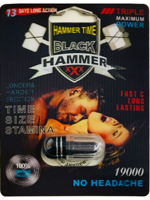 Black Hammer Black Pill 19000 Triple Maximum Power Male Enhancer 