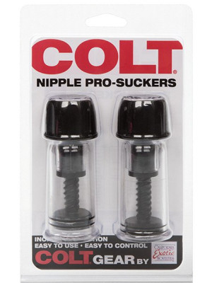 Colt Nipple Pro Suckers Black Clear Cal Exotics package