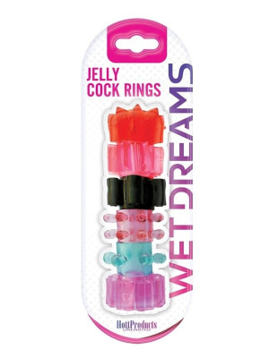 Pleasure Stars Wet Dreams Jelly Cock Rings 6 Pack