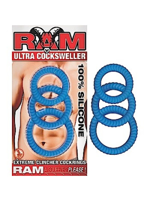 Silicone Ultra Cock Sweller Ring Blue RAM