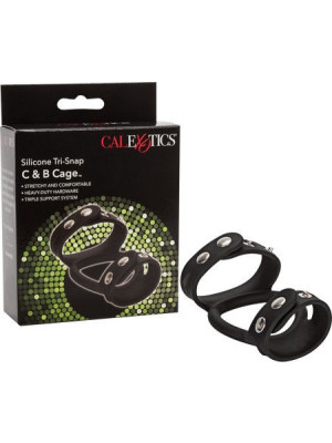 Cock Ring Silicone Tri-Snap C & B Cage Cal Exotics Novelties
