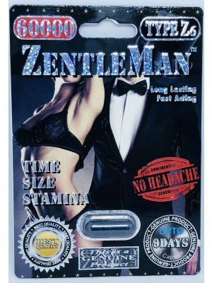 ZentleMan 60000 Pill Black Genuine Male Sexual Enhancer one