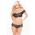 Faux Leather Off-Shoulder Top G-String Set Naughty 12-4005