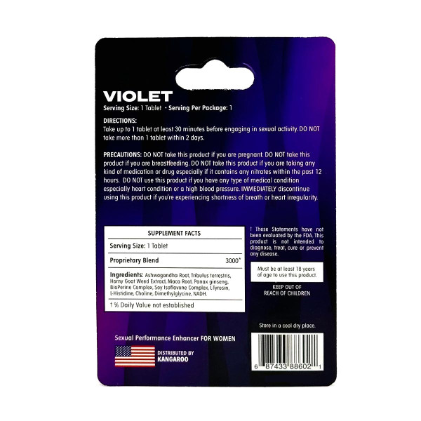 Kangaroo Violet Female Sexual Performance Enhancer Pill